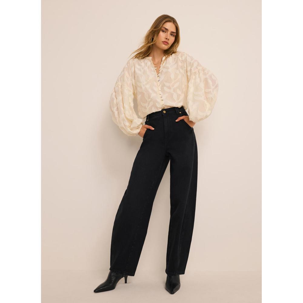 Mint Velvet Washed Black Relaxed Barrel Jeans